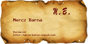 Mercz Barna névjegykártya